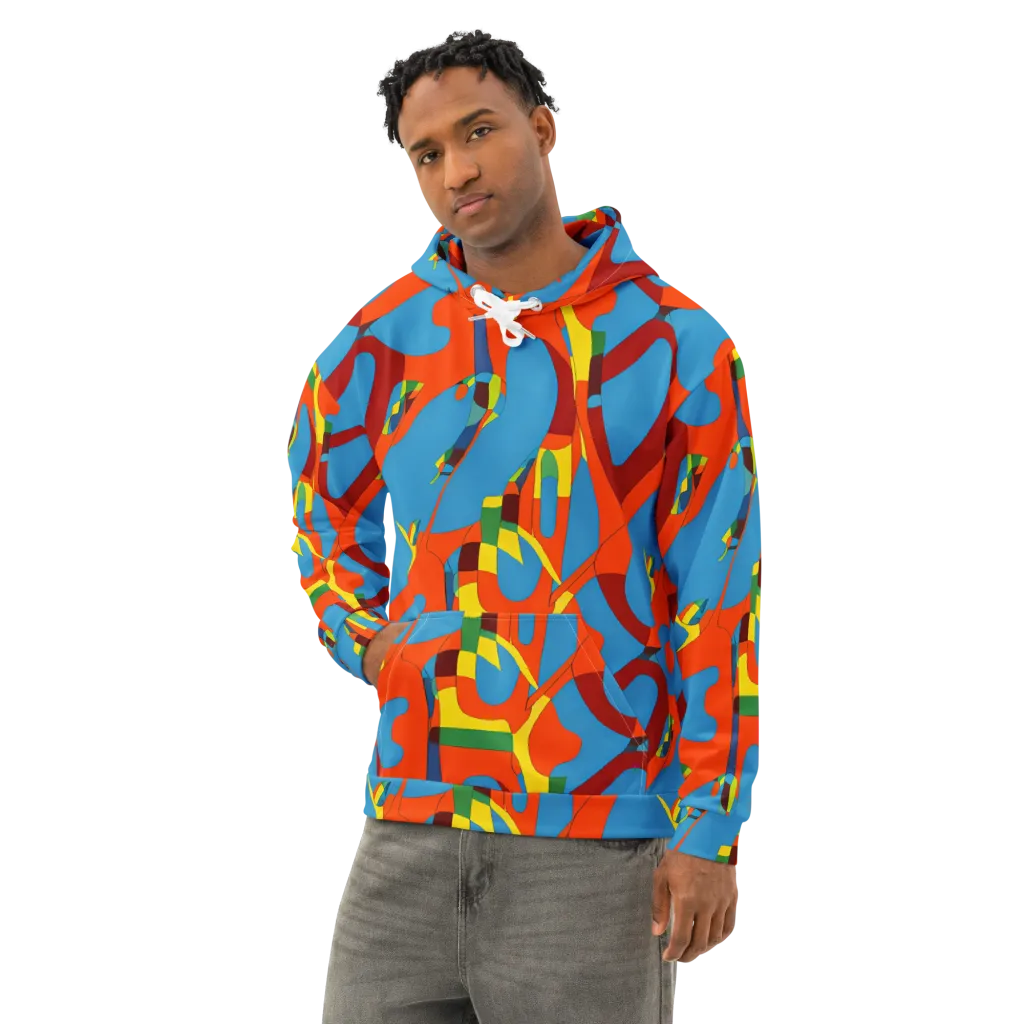 Fire Ocean Fusion on Cotton Hoodie — Left Front