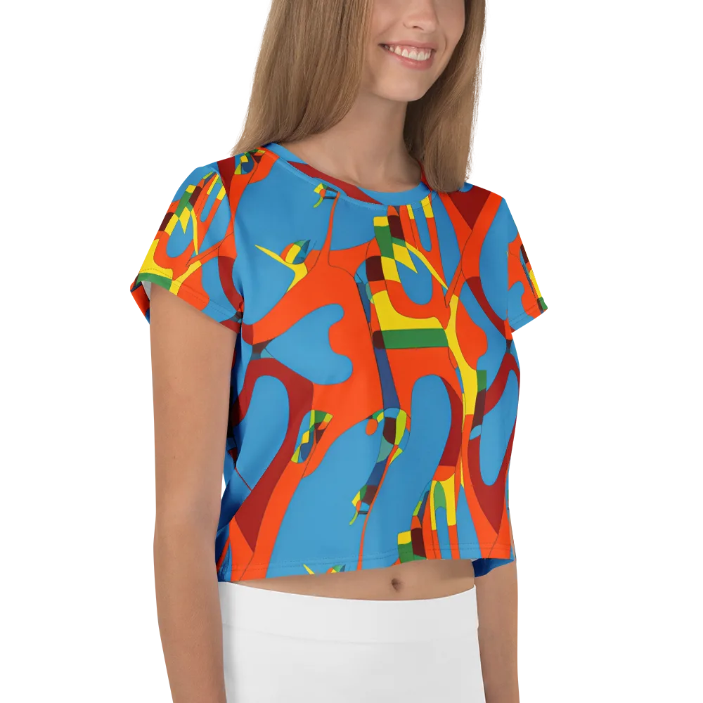 Fire Ocean Fusion on Crop Tee — Right