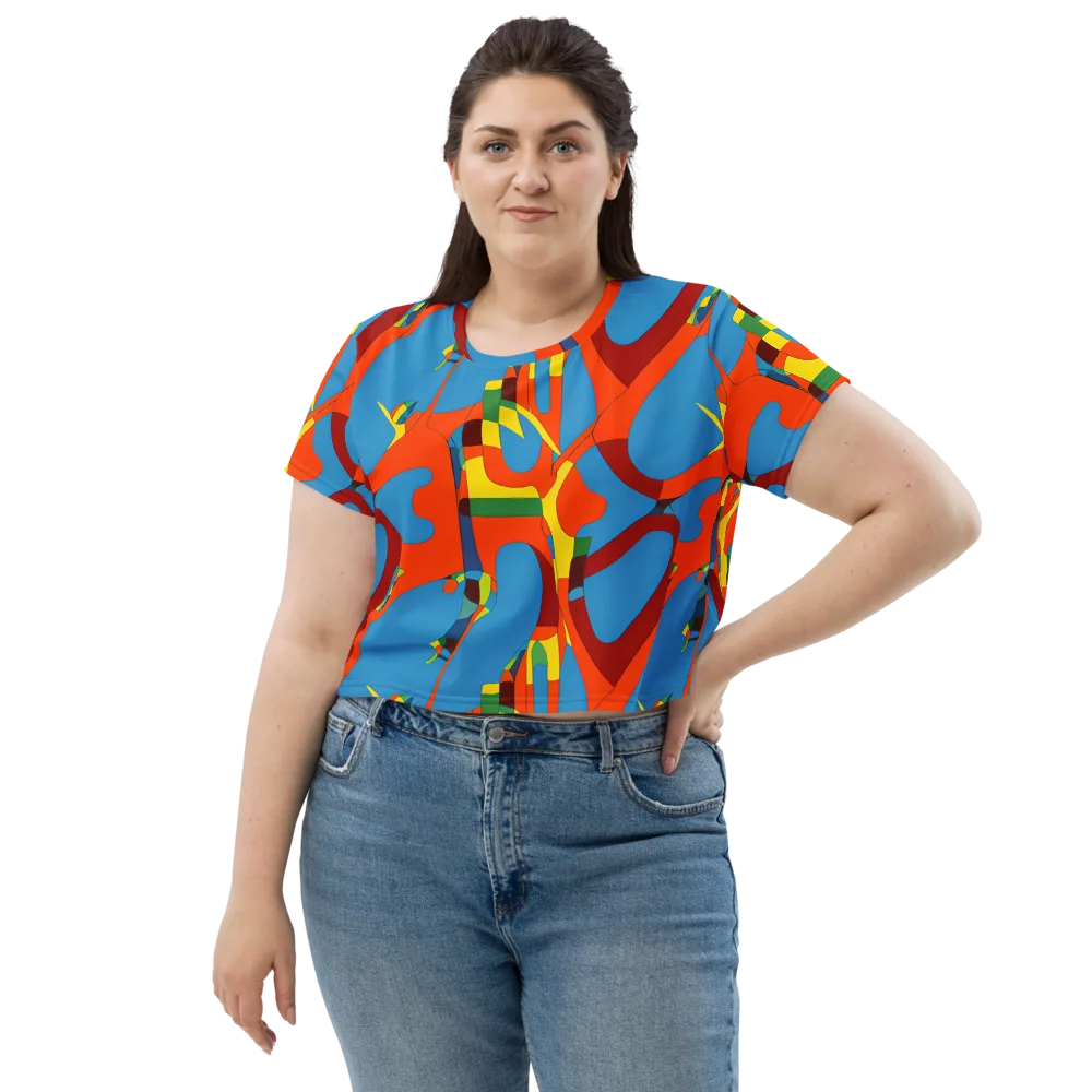 Fire Ocean Fusion on Crop Tee — Front