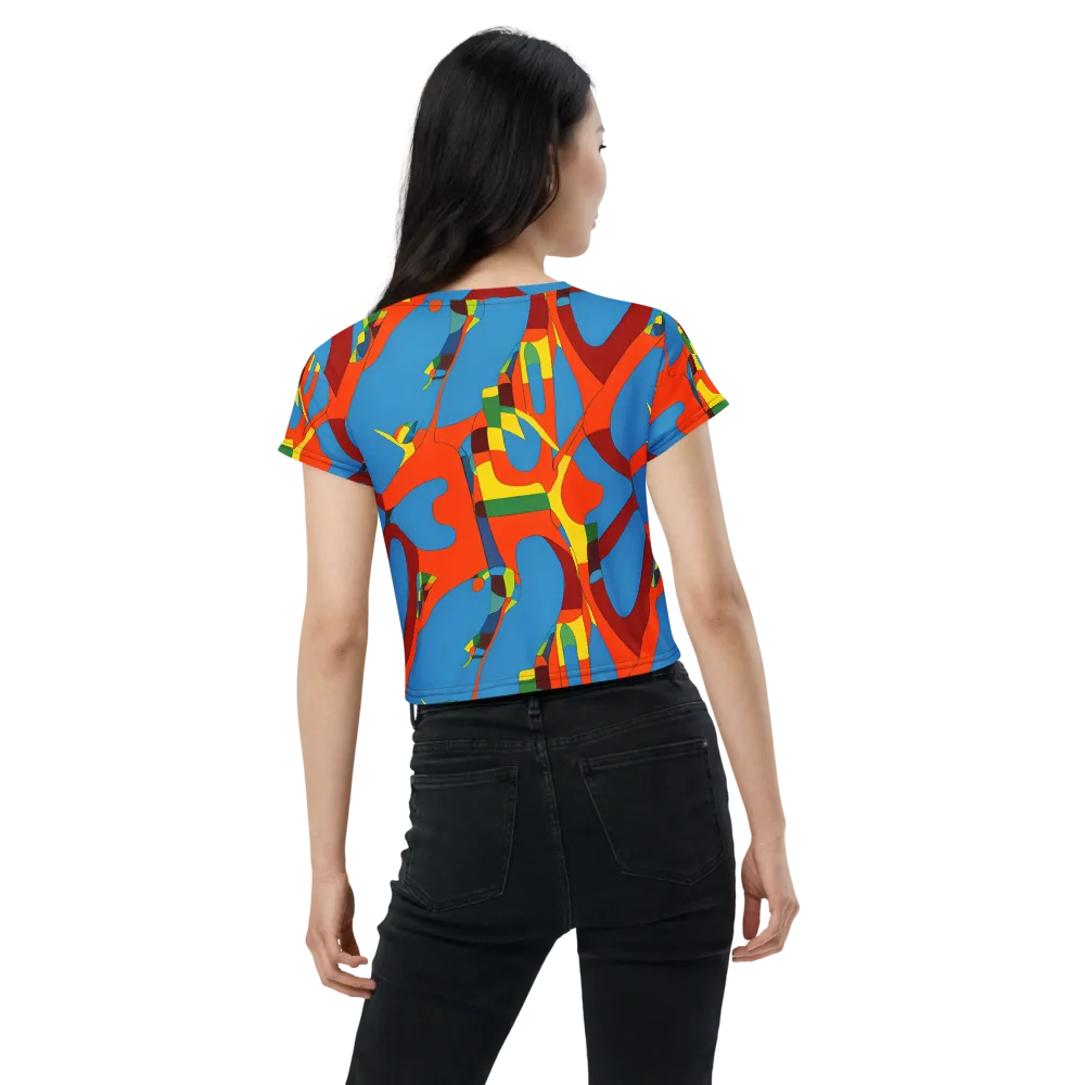 Fire Ocean Fusion on Crop Tee — Back