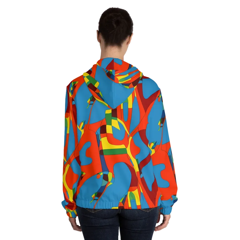 Fire Ocean Fusion on Women's Full-Zip Hoodie — Back On Person