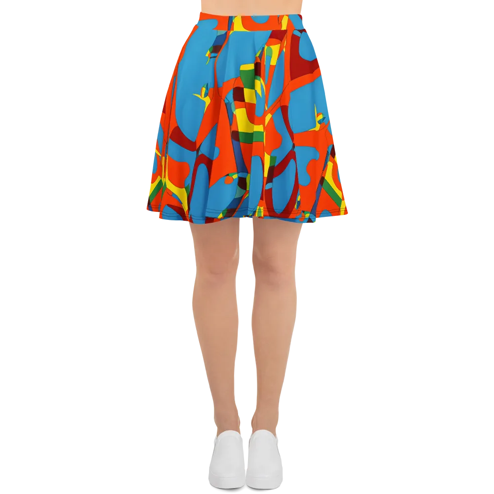 Fire Ocean Fusion on Skater Skirt — Front
