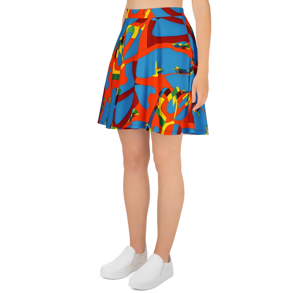 Fire Ocean Fusion on Skater Skirt — Left