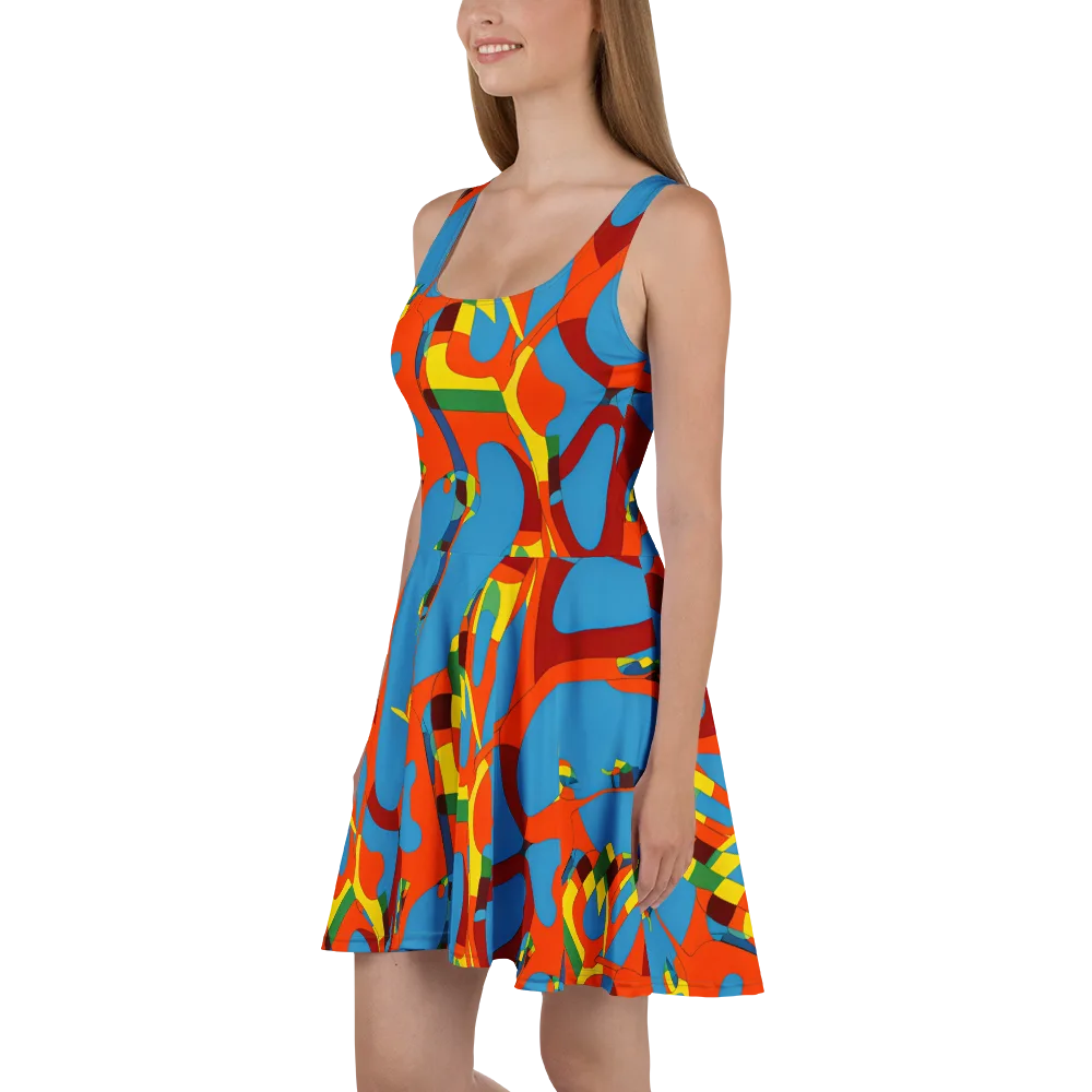 Fire Ocean Fusion on Skater Dress — Left