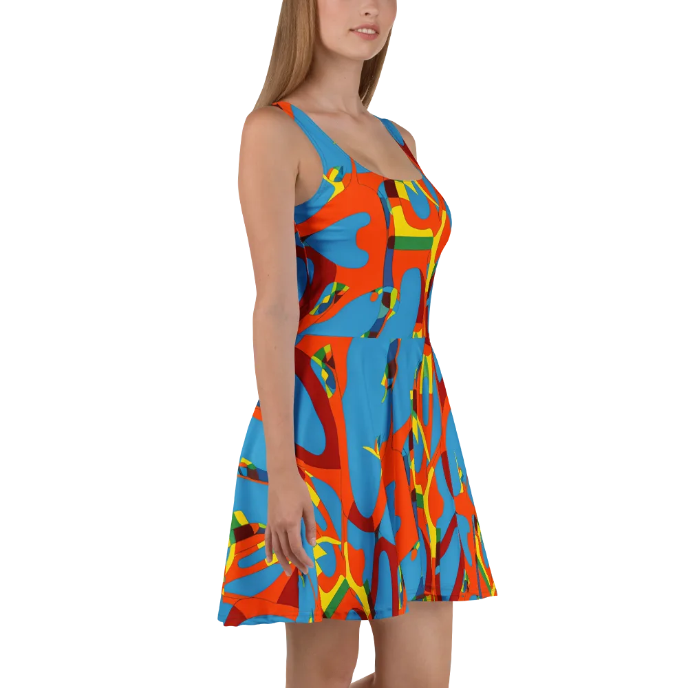 Fire Ocean Fusion on Skater Dress — Right