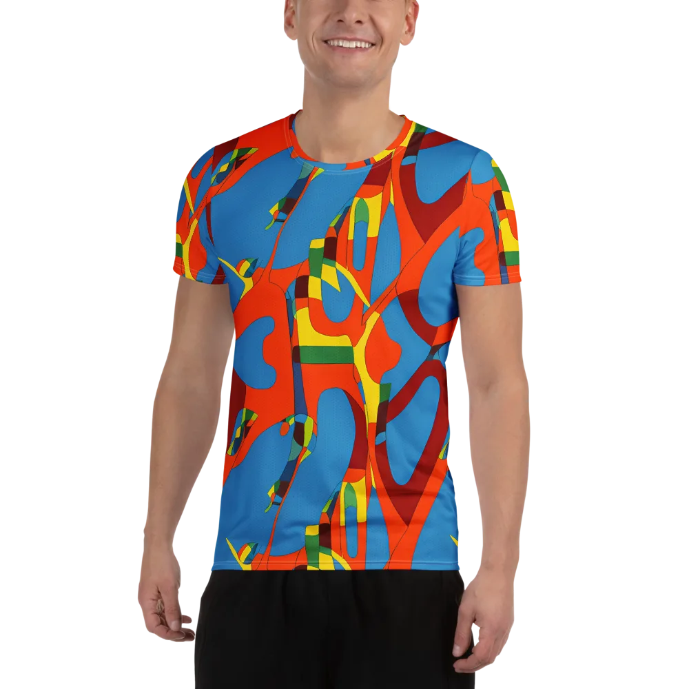 Fire Ocean Fusion on Men's Athletic T-Shirt — Front
