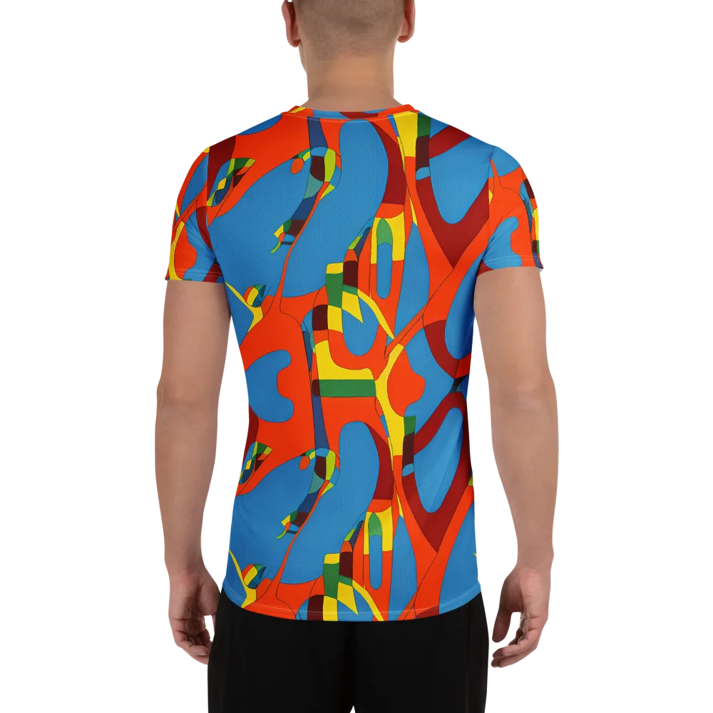 Fire Ocean Fusion on Men's Athletic T-Shirt — Back