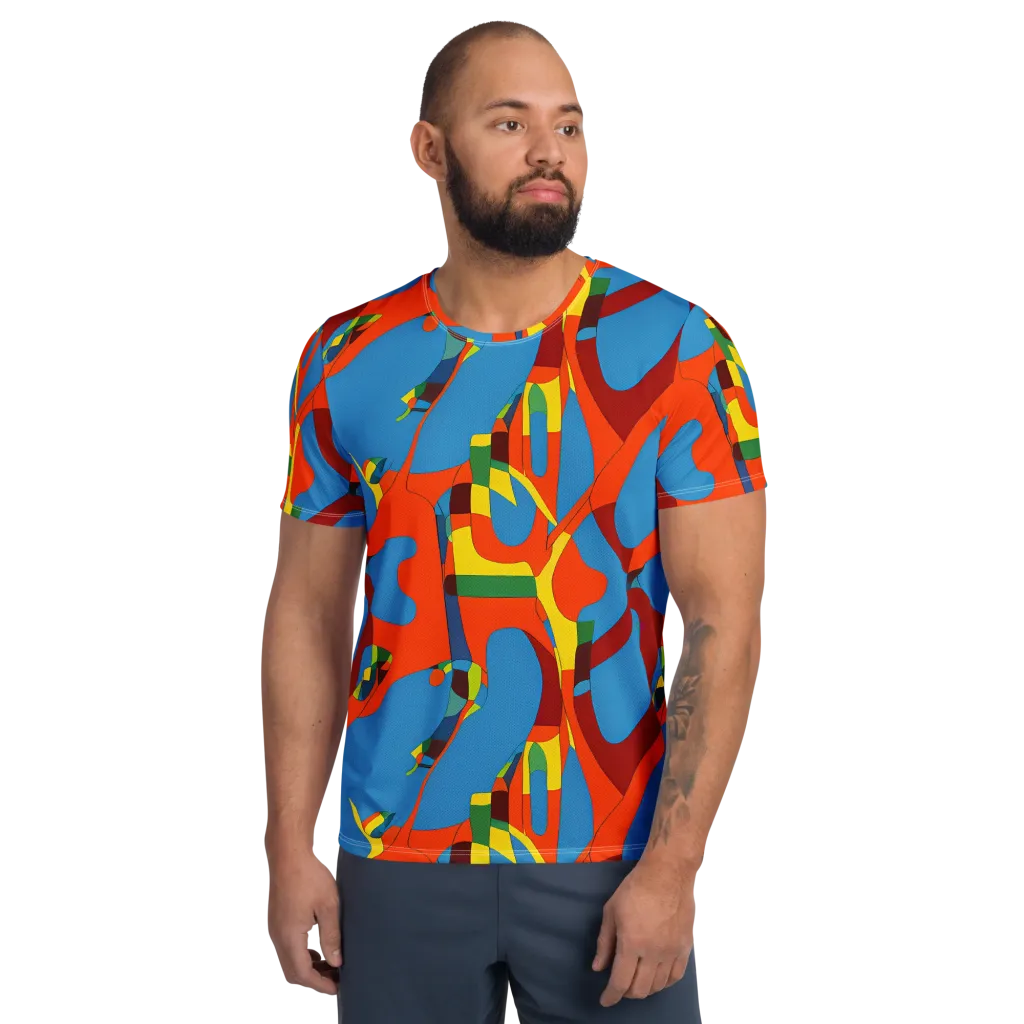 Fire Ocean Fusion on Men's Athletic T-Shirt — Front