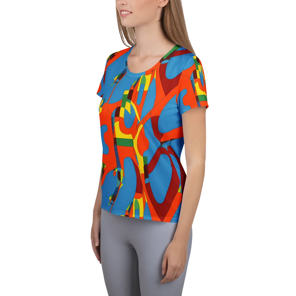 Fire Ocean Fusion on Women's Athletic T-Shirt — Left
