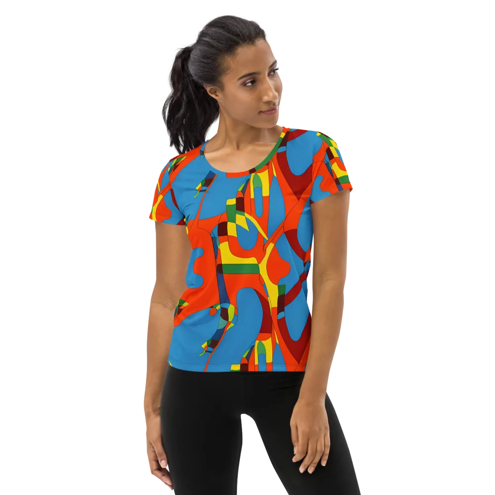 Fire Ocean Fusion on Women's Athletic T-Shirt — Front