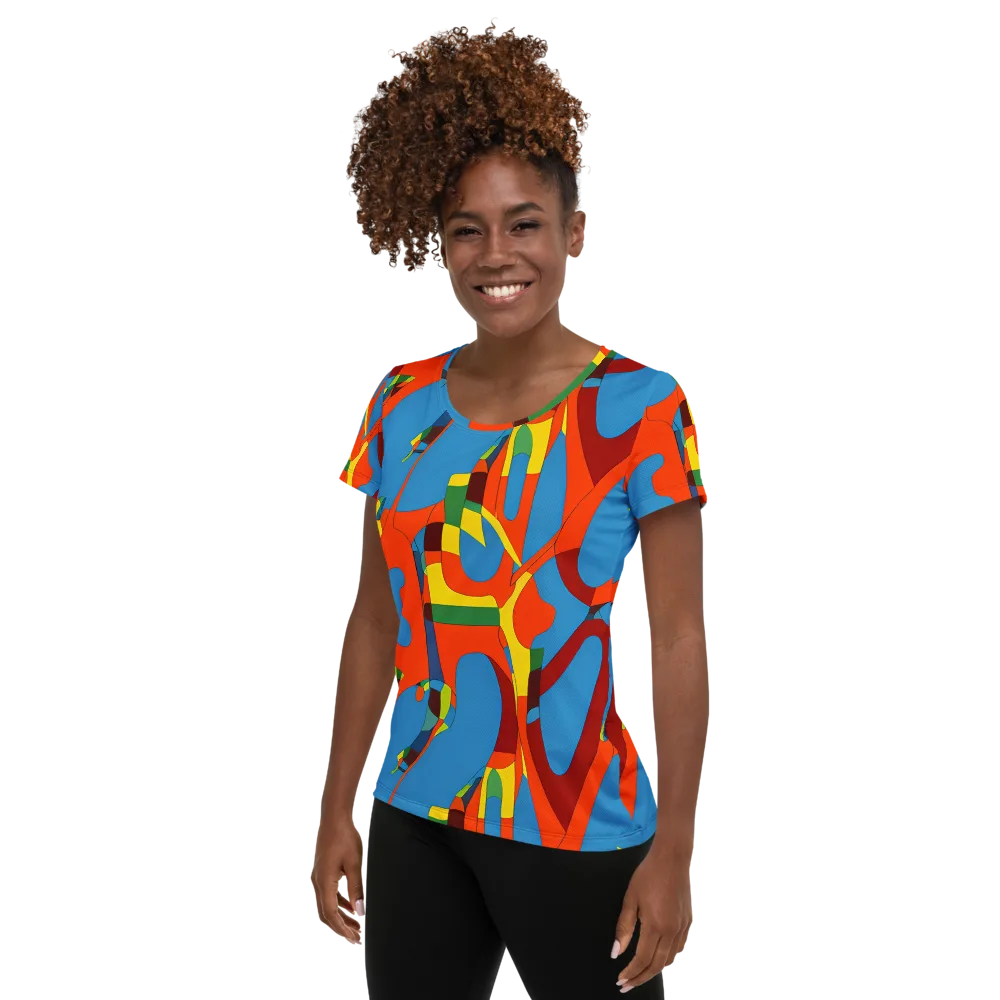 Fire Ocean Fusion on Women's Athletic T-Shirt — Left