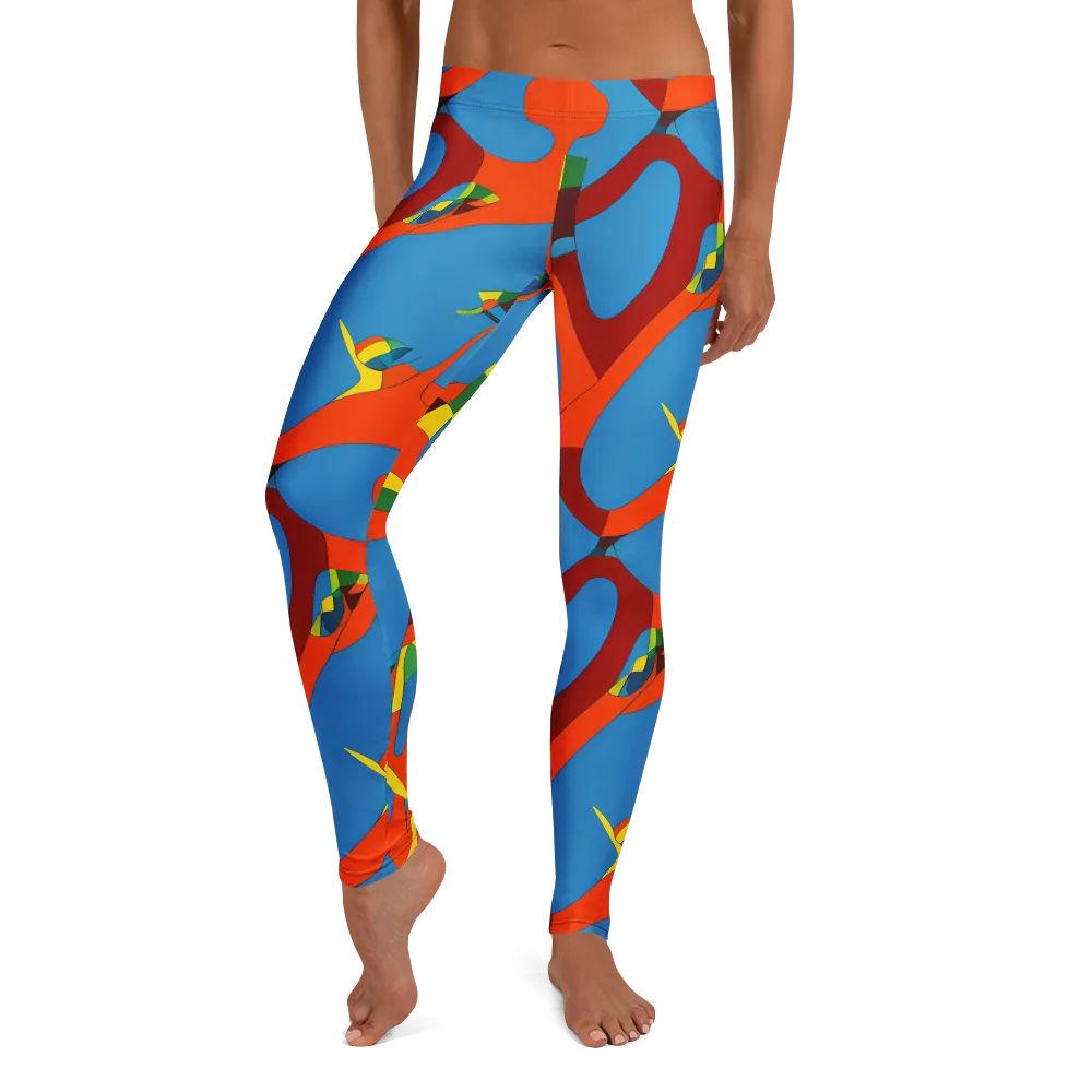 Fire Ocean Fusion on Leggings — Front