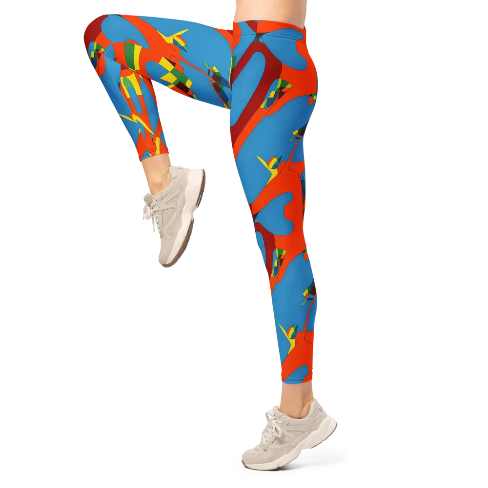 Fire Ocean Fusion on Leggings — Left