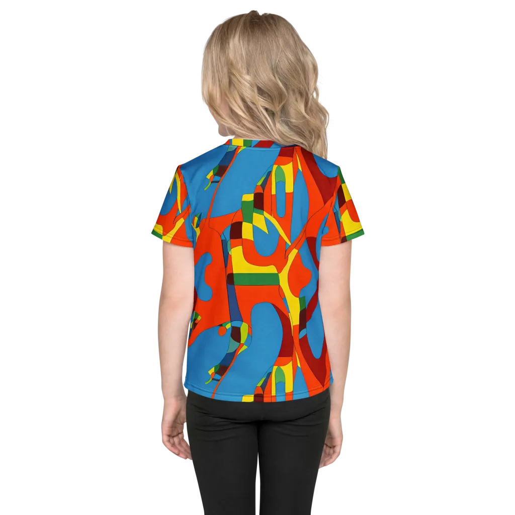 Fire Ocean Fusion on Kids Crew Neck T-Shirt — Back