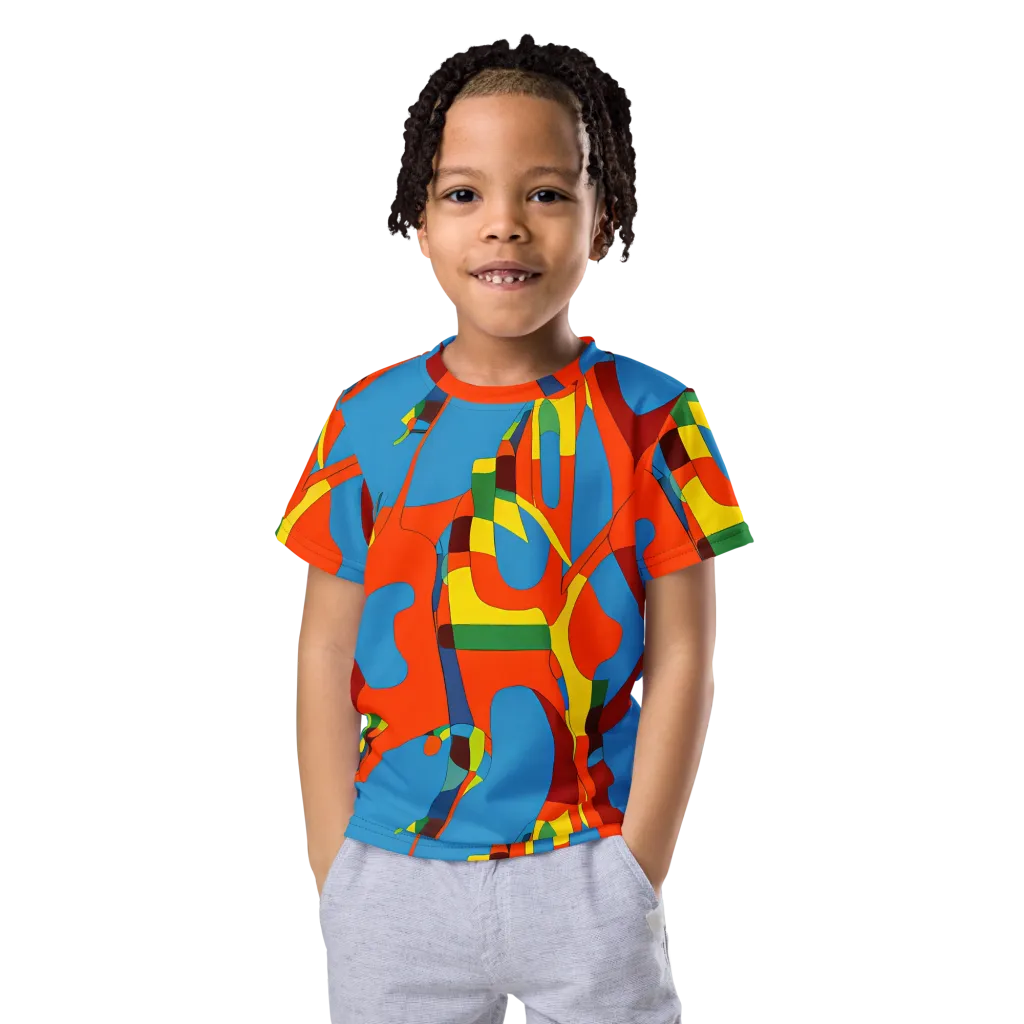 Fire Ocean Fusion on Kids Crew Neck T-Shirt — Front