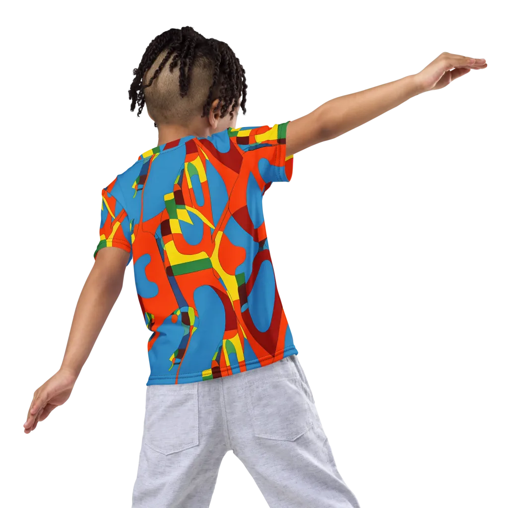 Fire Ocean Fusion on Kids Crew Neck T-Shirt — Back