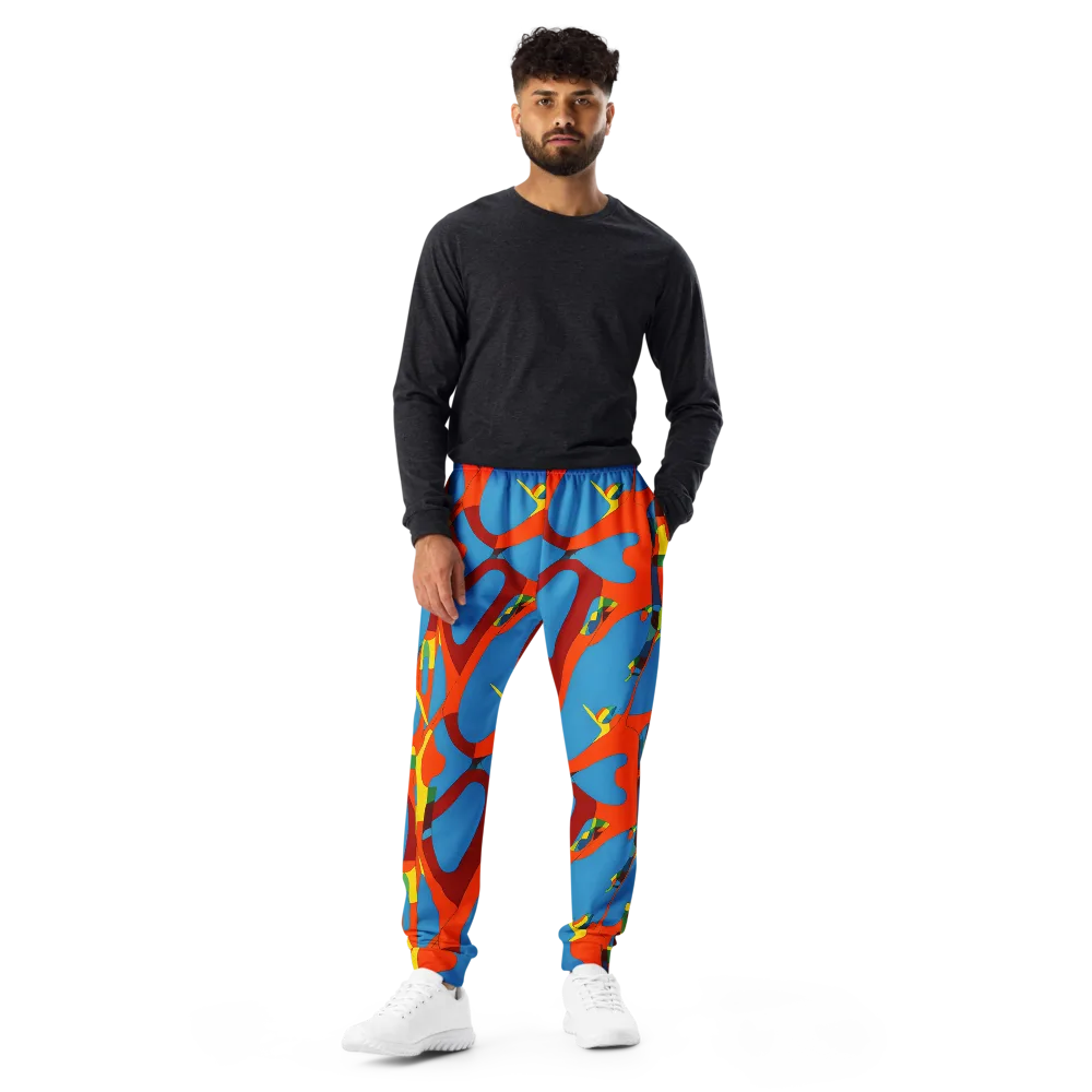 Fire Ocean Fusion on Men's Joggers — Front