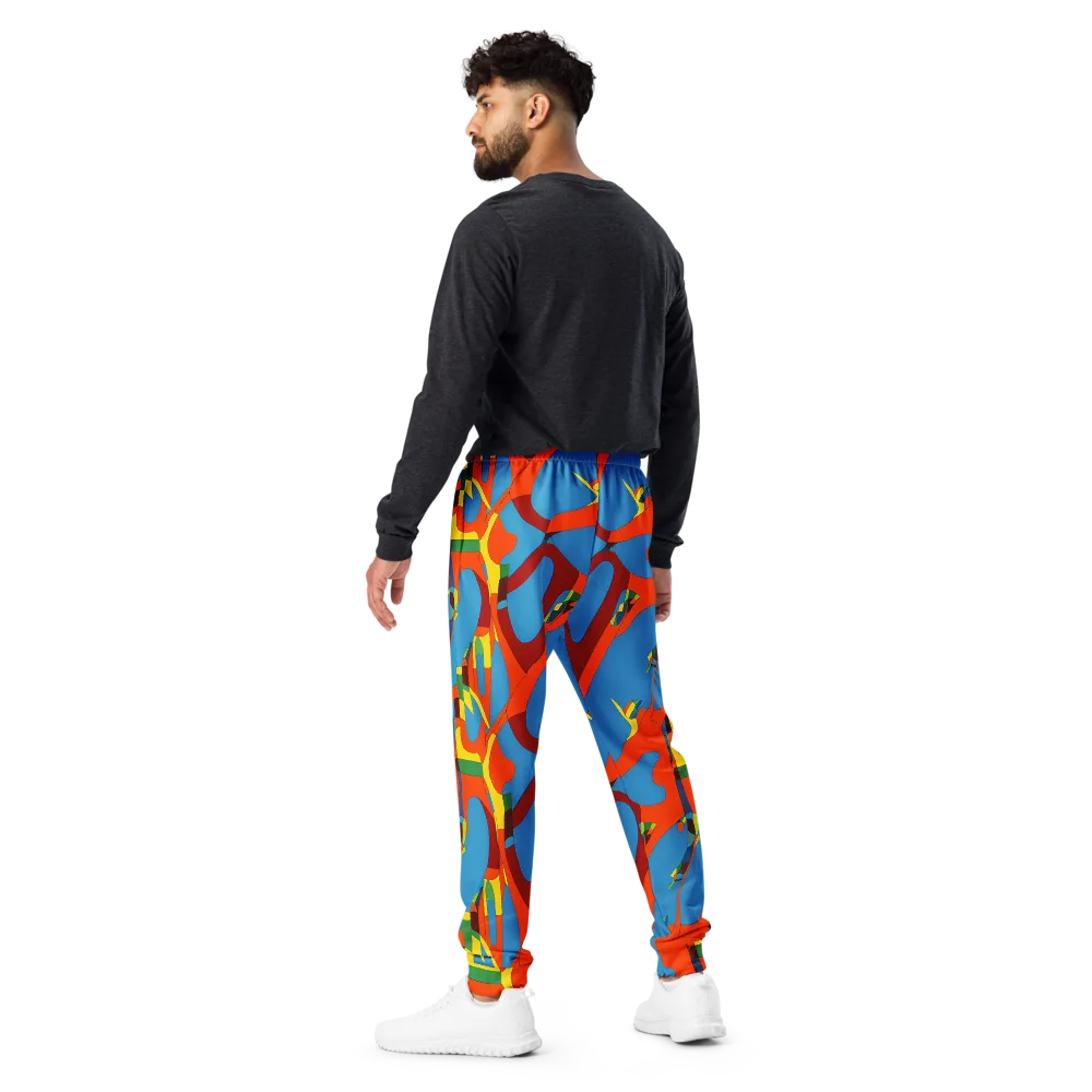 Fire Ocean Fusion on Men's Joggers — Back