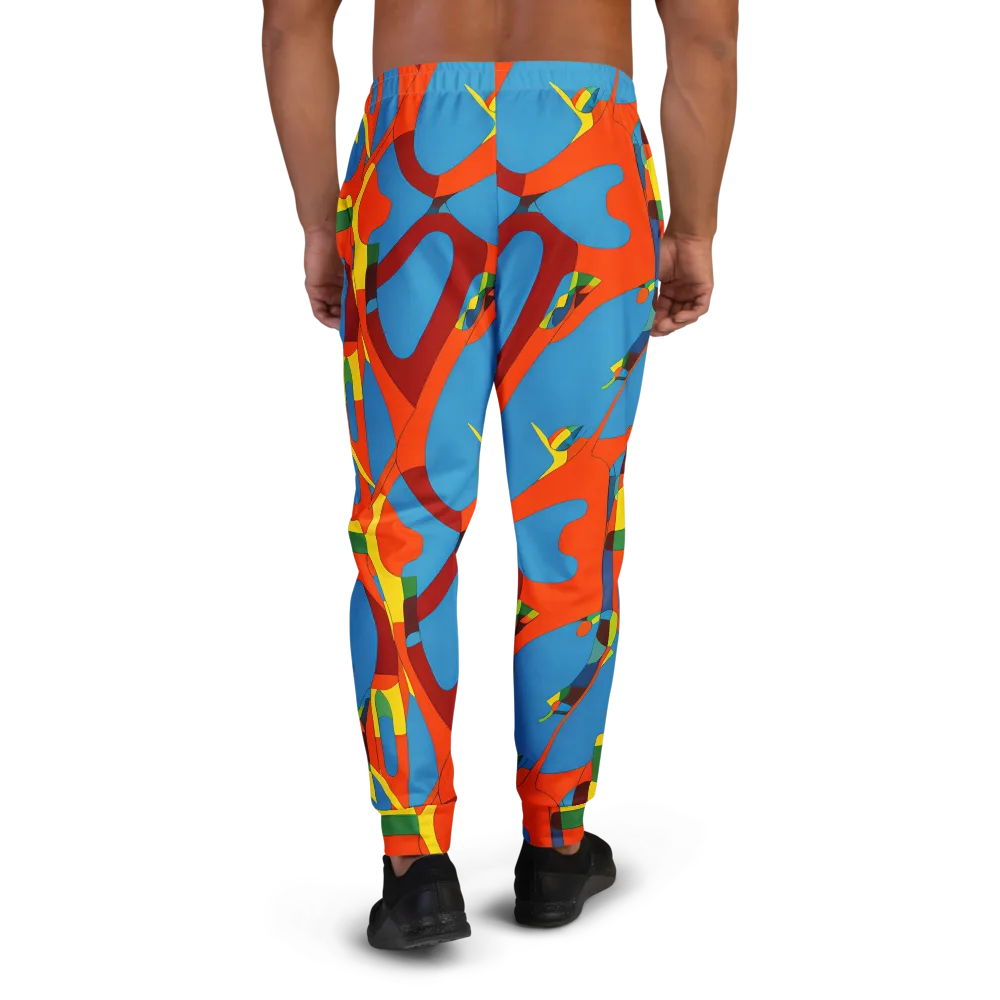 Fire Ocean Fusion on Men's Joggers — Back