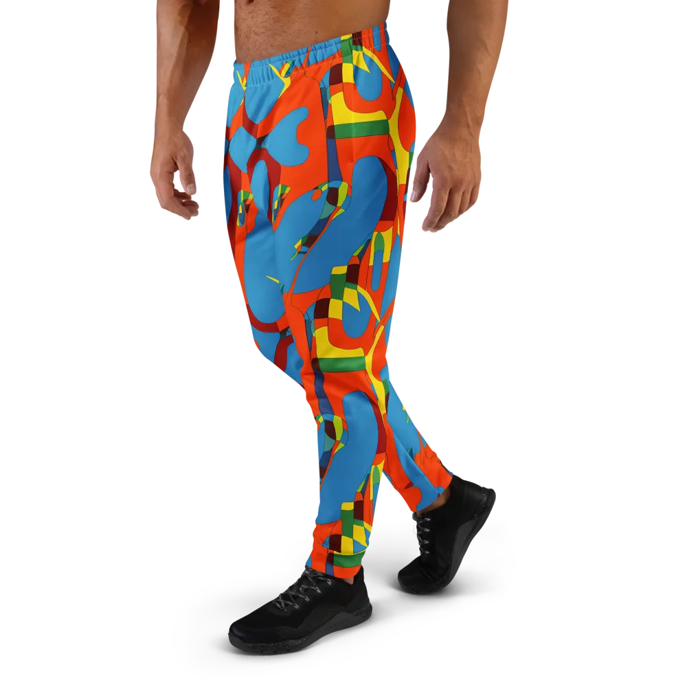 Fire Ocean Fusion on Men's Joggers — Left