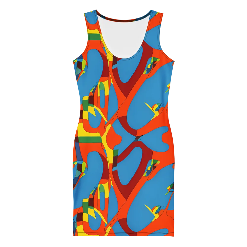 Fire Ocean Fusion on Bodycon Dress — Front