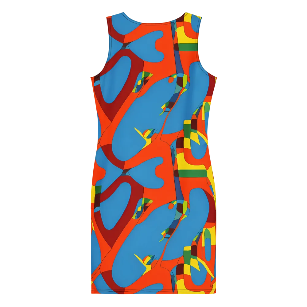 Fire Ocean Fusion on Bodycon Dress — Back