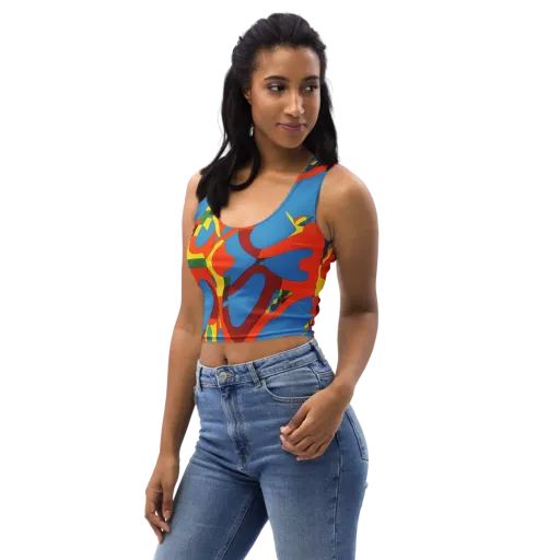 Fire Ocean Fusion on a Crop Top