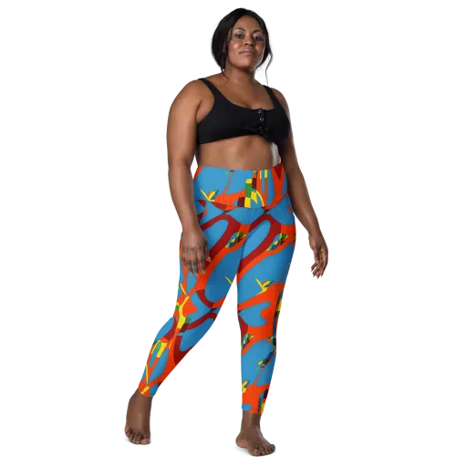 Fire Ocean Fusion on a Leggings with Pockets