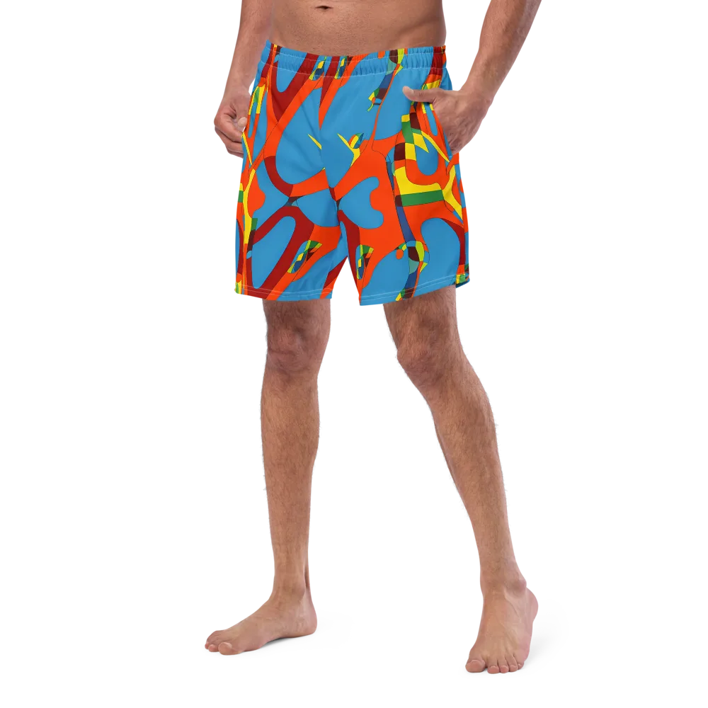 Fire Ocean Fusion on Swim Trunks — Left Front