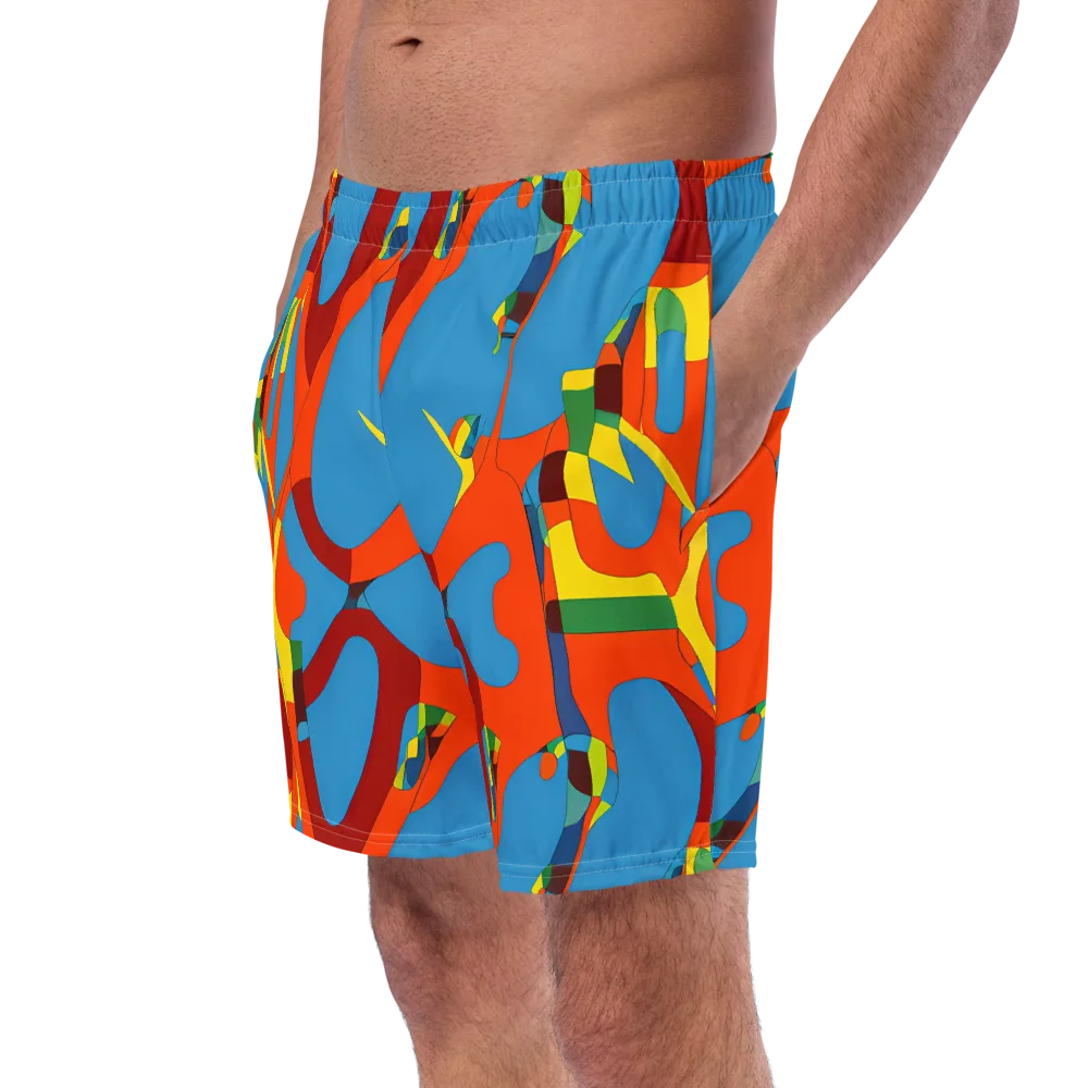 Fire Ocean Fusion on Swim Trunks — Left Front