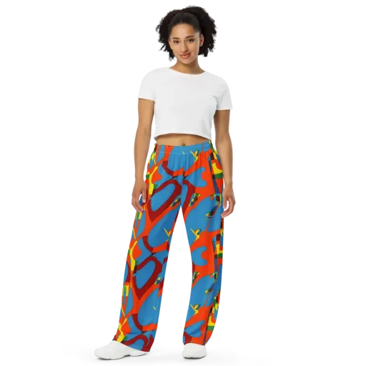 Fire Ocean Fusion on a Wide-Leg Pants
