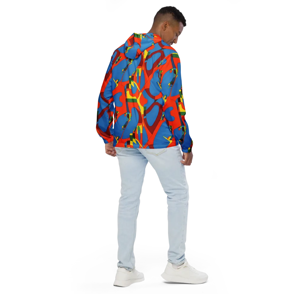 Fire Ocean Fusion on Men's Windbreaker — Back