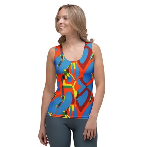 Fire Ocean Fusion on a Women's Tank Top