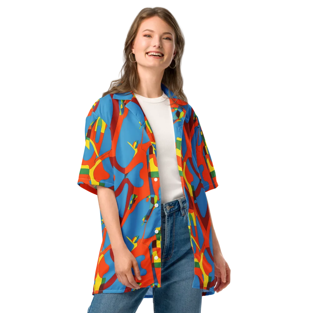 Fire Ocean Fusion on Button Shirt — Front
