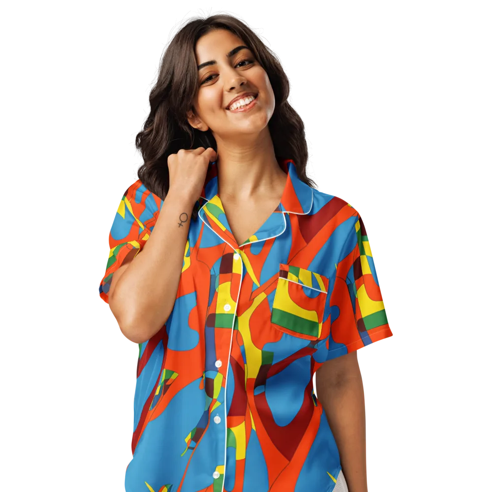 Fire Ocean Fusion on Women's Short Sleeve Pajama Top — Front