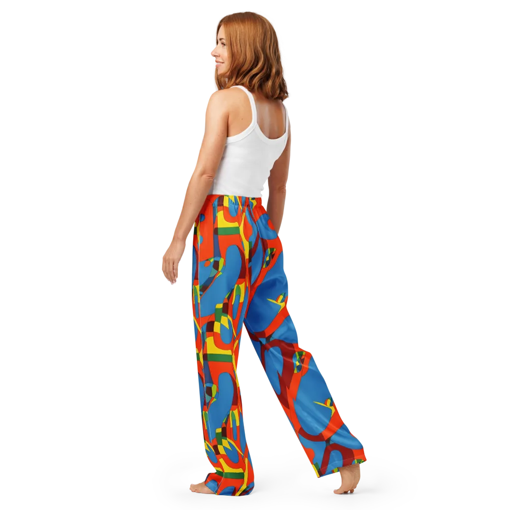 Fire Ocean Fusion on Women's Pajama Pants — Back