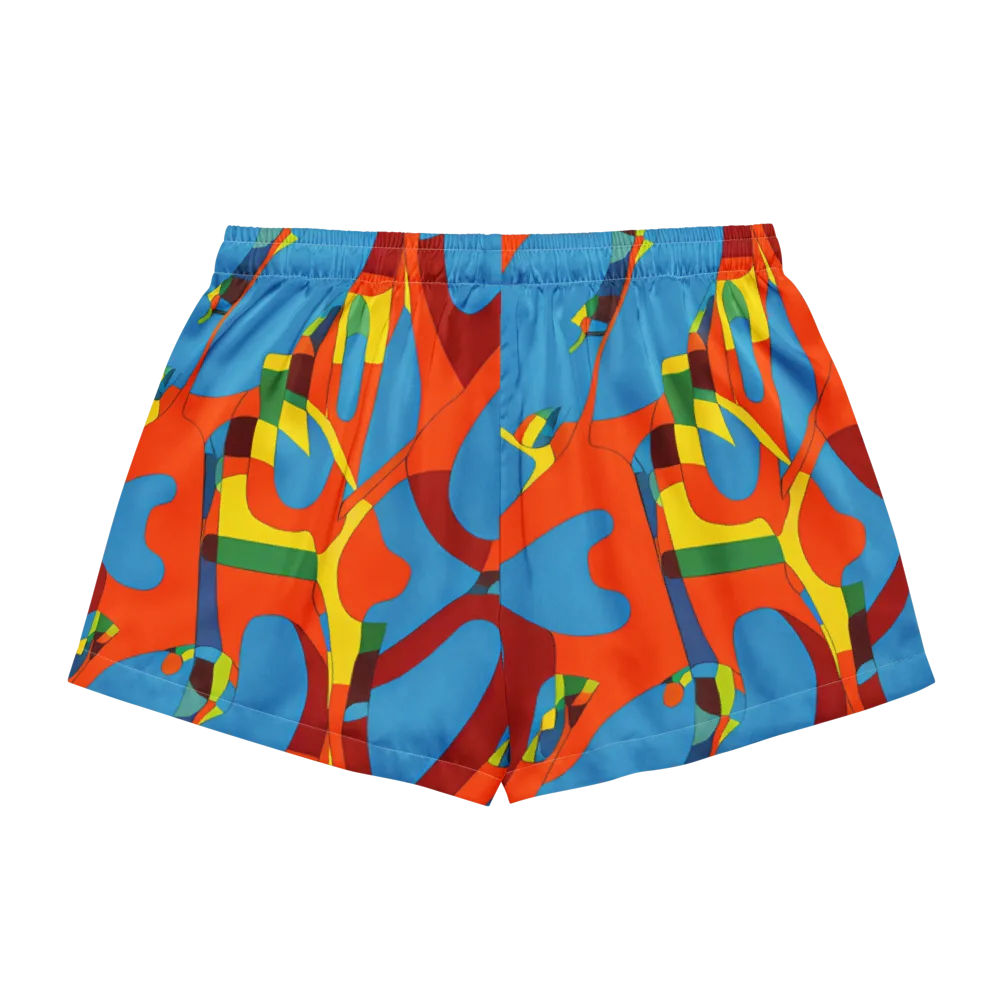 Fire Ocean Fusion on Women's Pajama Shorts — Back