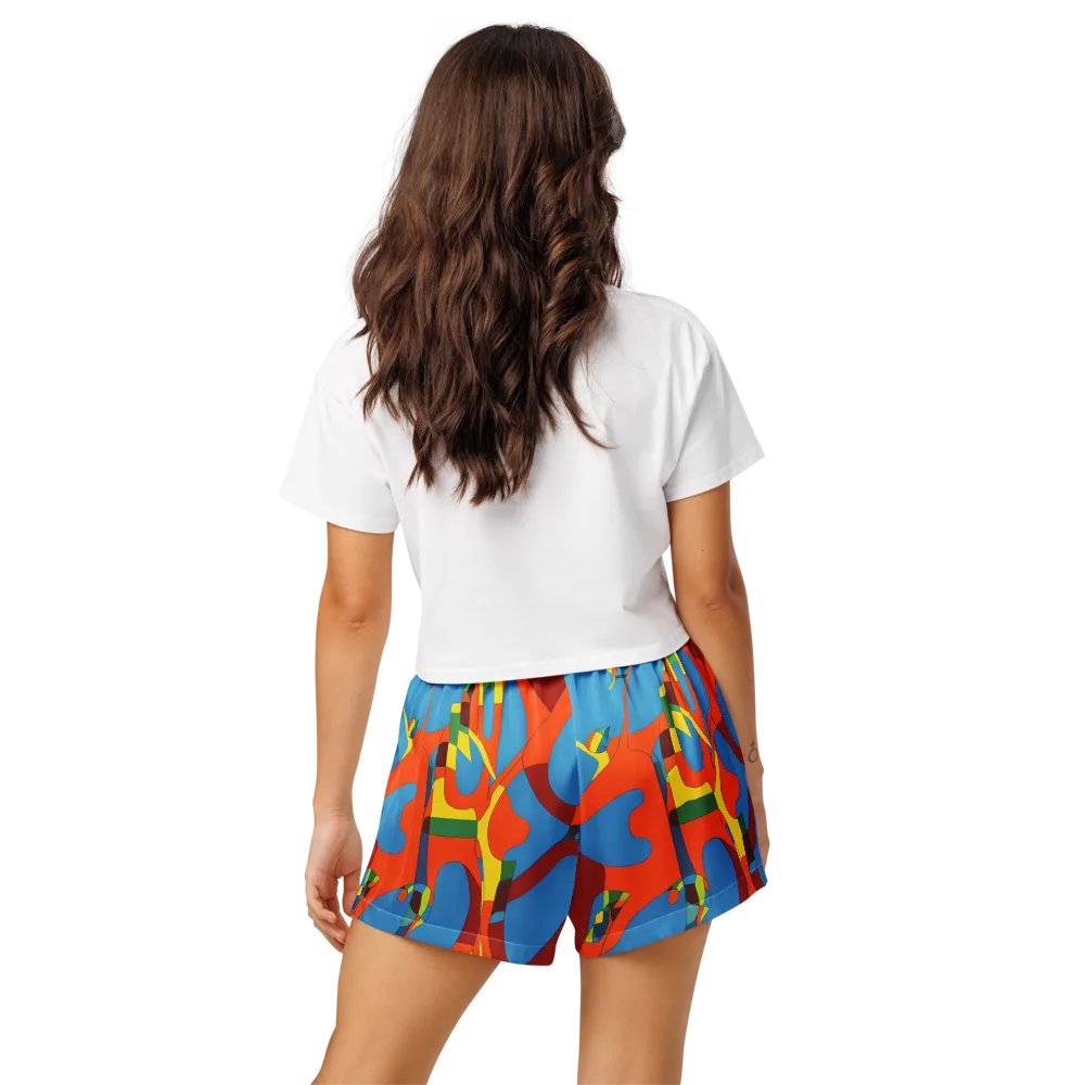 Fire Ocean Fusion on Women's Pajama Shorts — Back