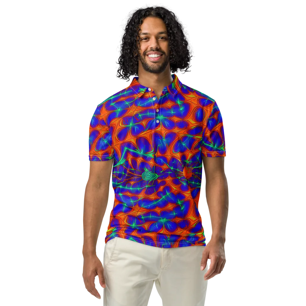 Nebula Tides on Men's Slim Fit Polo Shirt — Front
