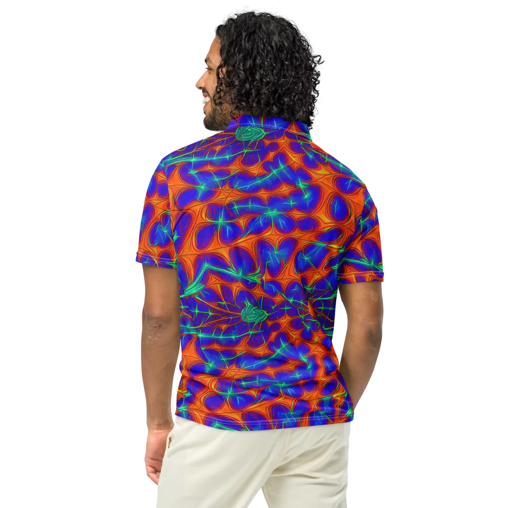 Nebula Tides on Men's Slim Fit Polo Shirt — Back