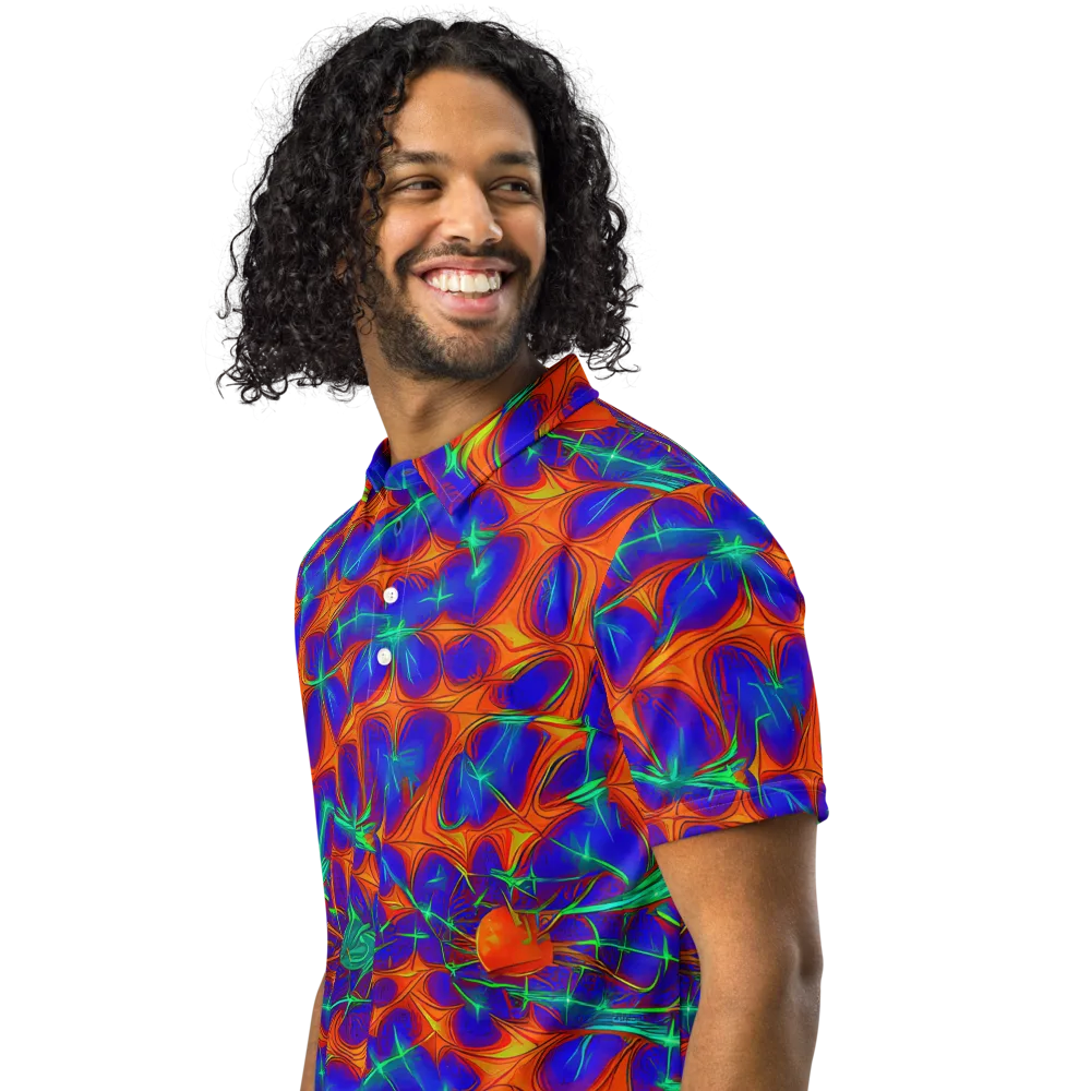 Nebula Tides on Men's Slim Fit Polo Shirt — Left Front