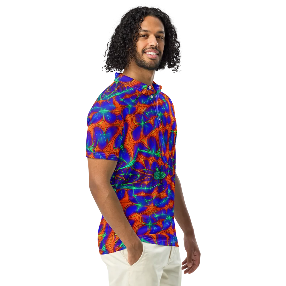 Nebula Tides on Men's Slim Fit Polo Shirt — Right Front