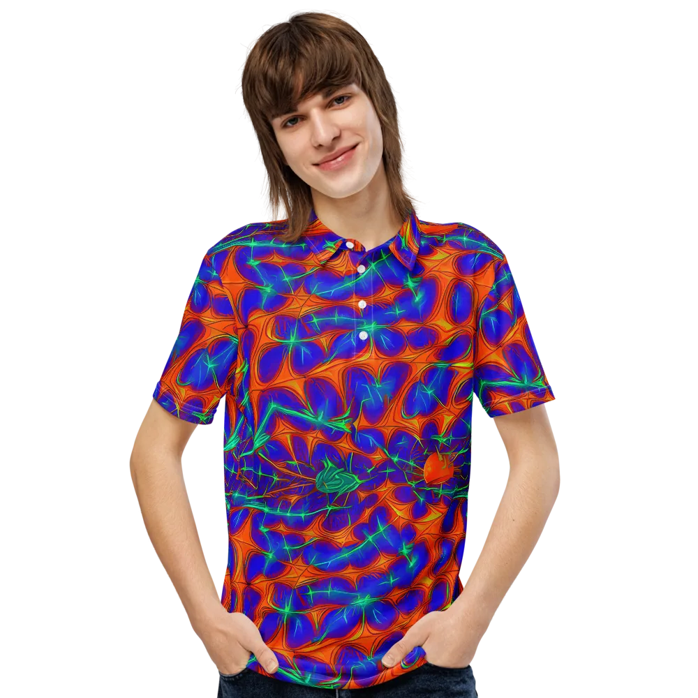 Nebula Tides on Men's Slim Fit Polo Shirt — Front