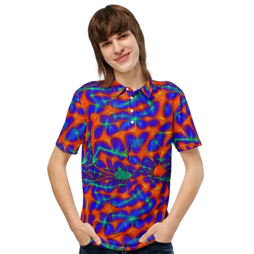 Nebula Tides on a Men's Slim Fit Polo Shirt