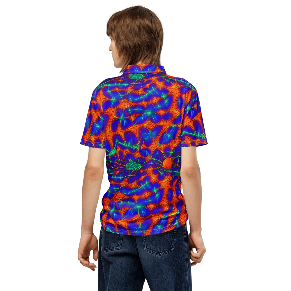 Nebula Tides on Men's Slim Fit Polo Shirt — Back