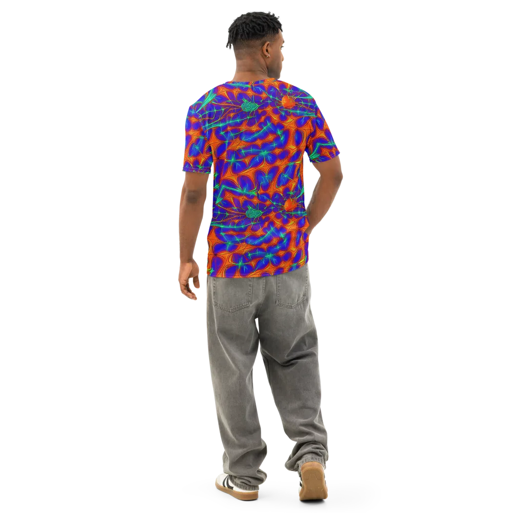 Nebula Tides on Men's Cotton Crew Neck T-Shirt — Back