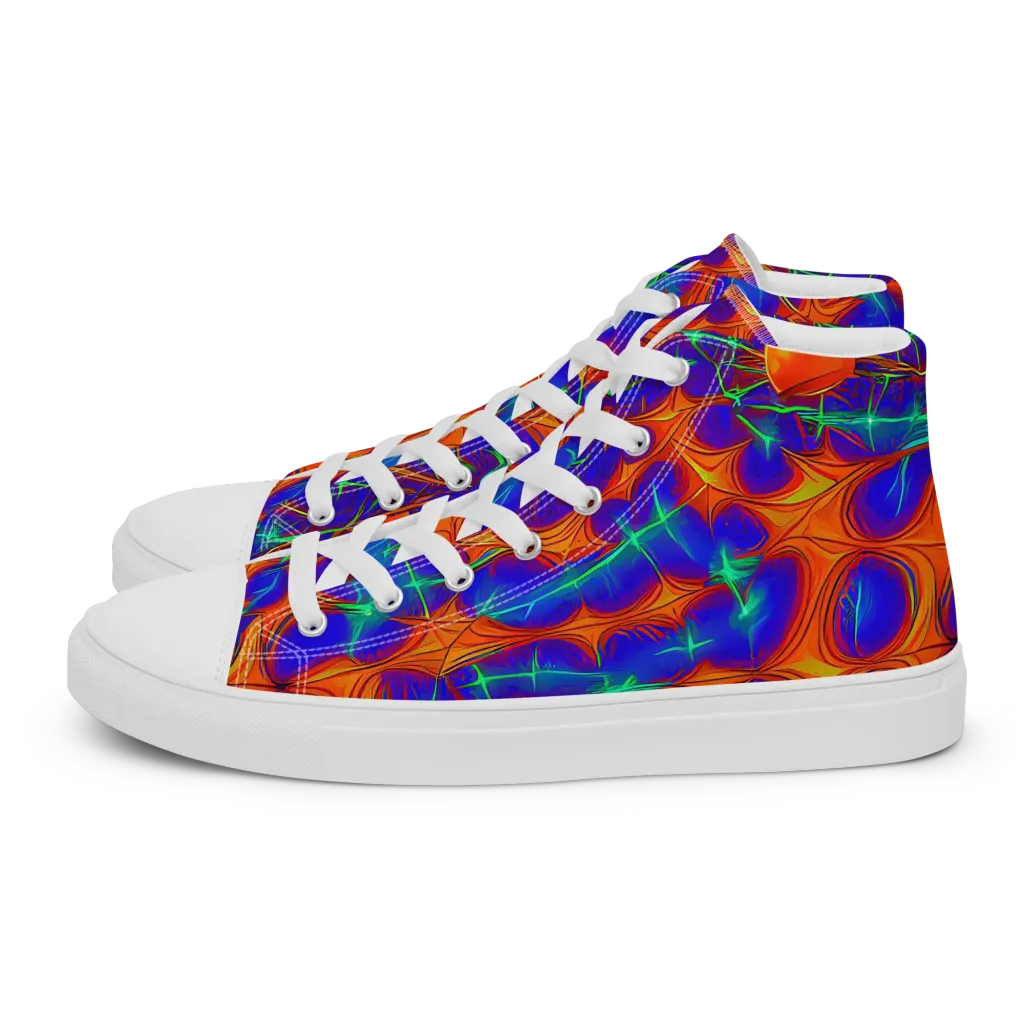 Nebula Tides on Men's High Top Canvas Shoes — Left