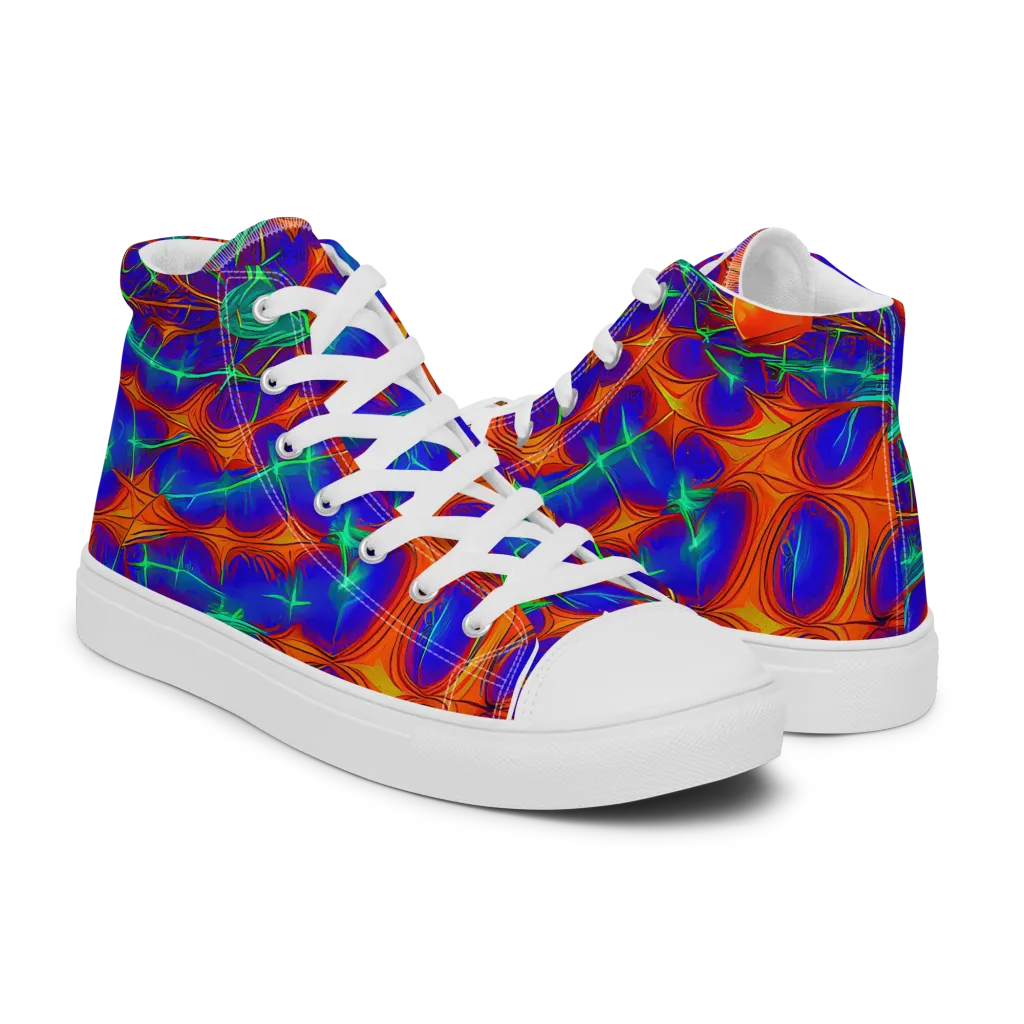 Nebula Tides on Men's High Top Canvas Shoes — Right