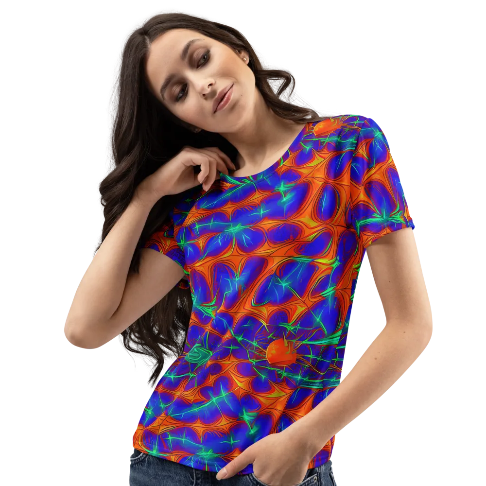 Nebula Tides on Women's Crew Neck T-Shirt — Left Front