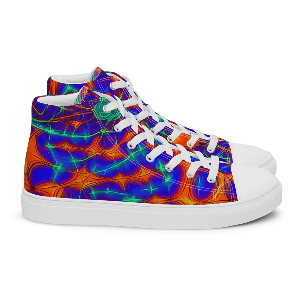 Nebula Tides on Women's High Top Canvas Shoes — Right